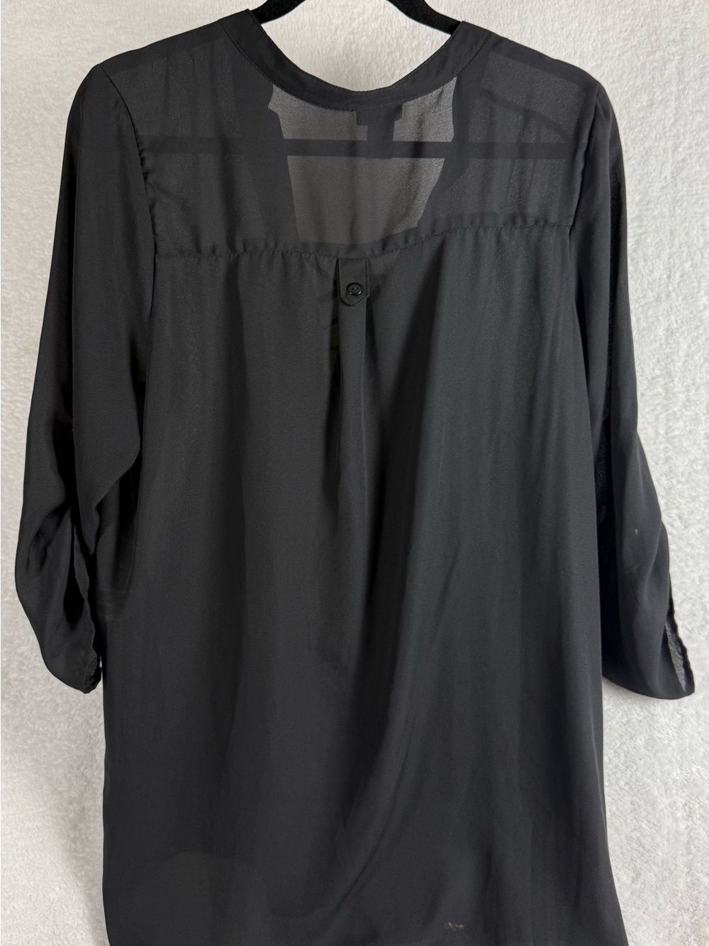 Rue21 Black Lace-Up Peasant Blouse - Hi- Low hem line- Size 1X - Picture 3 of 4